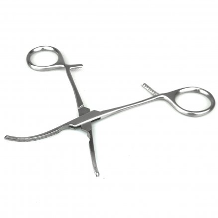 Затискач по COOLEY атравматичний, кровоспинний, зігнутий. Довжина 14,0 см